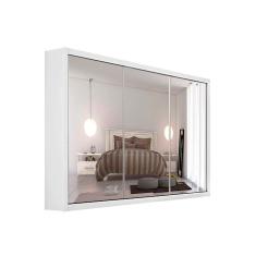 Guarda Roupa Casal 3 Portas de Correr e 6 Gavetas c/ 3 Espelhos Toronto Branco - Europa