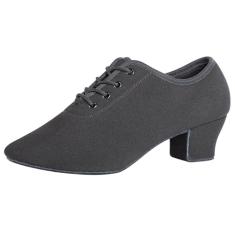 Linodes Tênis de baile feminino com cadarço, sapatos de dança de desempenho latino profissional, Salto preto de 3,8 cm, 35