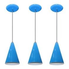 Kit Com 03 Luminarias - Pendente Colorido (varias Cores) - Lustres Ama