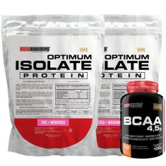 Kit 2x Optimum Isolate Whey Protein 2kg + BCAA 100g - Bodybuilders,  M