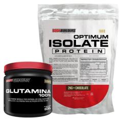 Kit Optimum Isolate Whey Protein 2kg + Glutamina 500g - Bodybuilders, 