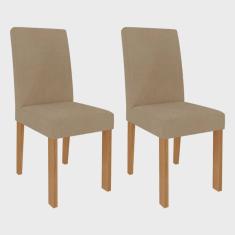Conjunto 2 Cadeiras para Sala de Jantar Cimol Maia Nature Gengibre