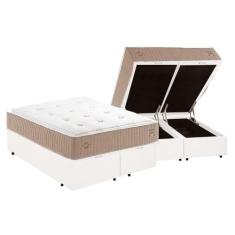 Cama Box Baú King Bipartida com Colchão Herval C1631 Molas Maxspring 1