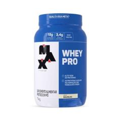 Whey Pro 1kg Max Titanium Proteína Concentrada WPC, 1, 1kg, Baunilha