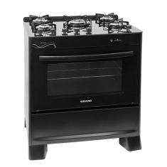 Fogão Suggar Neo Glass 5 Bocas Fgvng510pt Mesa de Vidro Preto, Preto, 
