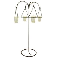 Castiçal 4 velas brancas 65 cm Candelabro centro de mesa