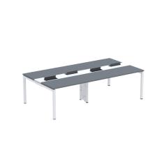 Mesa de Plataforma Dupla para 4 Pessoas Corporativa 140X140/4P PDC14/14/4P Grafito/Branco