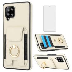 Asuwish Capa de telefone para Samsung Galaxy A42 5G com protetor de tela de vidro temperado capa carteira e suporte de anel fino suporte para cartão acessórios de couro para celular de crédito A 42 G5