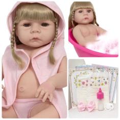 Bebe Reborn Abigail Princesa Fofinha 13 Itens Pode Dar Banho - Cegonha