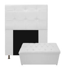 Kit Cabeceira E Calçadeira 90 Cm Solteiro Branco