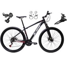 Bicicleta Aro 29 Ksw Xlt Alumínio 24v Câmbios Shimano Tz Freios a Disco Hidráulicos Garfo Suspensão-Unissex