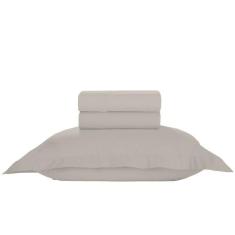 Jogo de Cama Solteiro Liso 300 Fios Nova América, Bege