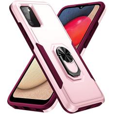 SORAKA Capa para Samsung Galaxy A02s com anel de apoio para os pés Capa rígida de PC Capa de TPU macio para amortecedores Capa Samsung Galaxy A02s Capa robusta