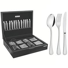 Faqueiro Tramontina Zurique em Aço Inox com Estojo de Madeira 101 Peças