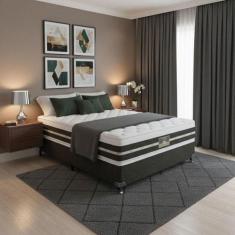Cama Box + Colchão Castor Casal Silver Star Air Double Face Tenopedic 
