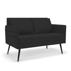 Namoradeira 02 Lugares Mari Veludo Pés Palito de Ferro D03 - D'Rossi, 