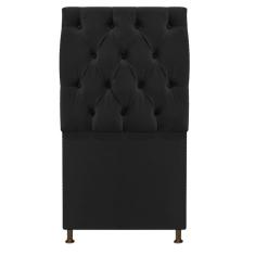 Cabeceira Sofia 90cm Solteiro Suede Preto