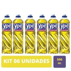 Kit com 06 Unidades Detergente Ype Líquido Neutro 500ml