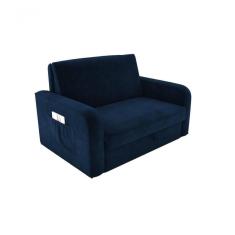 Sofá Cama Daiane 2 Lugares Com Baú Veludo Azul Matrix