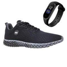 Tenis Feminino Esporte Academia Caminhada Ortopêdico Sola Reta + Relóg