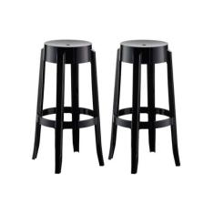 Banqueta Sala de Jantar Shine UZ8007 Kit 2 Un Preto - Kappesberg