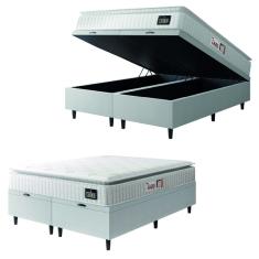 Cama Box Baú Casal Queen Colchão Espuma D45 Lazio Pillow Top