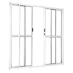 Porta de Correr Sacada 4 Folhas 2.10 X 1.80 Branca Linha 25 Com Fechad