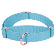 Coleira de couro macio para cães martingale – coleira ajustável em ouro rosa [fácil de limpar], coleira de treinamento elegante durável de nylon resistente sem puxar para cães pequenos, médios e