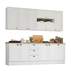 Cozinha Completa Americana 7 Peças Branco com Tampo - Móveis Henn, Bra