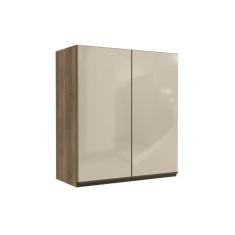 Armário Aéreo P/ Cozinha Maxxi G765 2 Portas C/ Vidro 80cm Nogal - Kappesberg