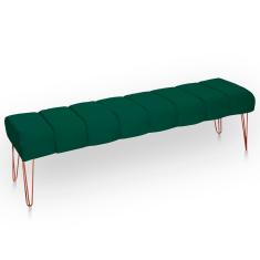 Recamier Estofada Casal King Size Luxo Veludo Cor Verde Esmeralda