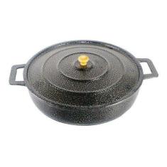 Frigideira Panela Alça de Alumínio Fundido Craqueada Preta 30cm - DIVI