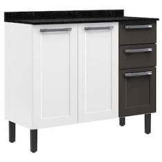 Balcão Triplo Itatiaia Florença com 3 Portas, 2 Gavetas e 2 Prateleiras - 105cm de largura