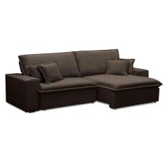 sofá 3 lugares retrátil e reclinável sarov veludo tabaco