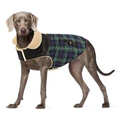 Preferhouse Casaco de inverno para cães pequenos e médios, jaqueta xadrez para filhotes, casaco de algodão para clima frio, roupas quentes à prova de vento, roupas espessas para animais de estimação