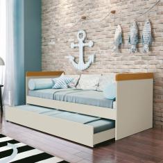 Bicama Solteiro para Quarto Infantil Nuth Areia Fosco/Savana