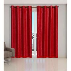 Cortina Voil Xadrez Com Forro Blackout 4,00 X 2,80 Vermelho - Confecçõ