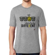 Camiseta Dare to be different - Foca na Moda, Cinza, GG