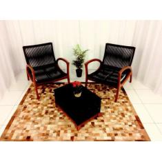 Conjunto de Poltronas Madeira Cumaru - 2 Poltronas + 1 Mesa Centro - A