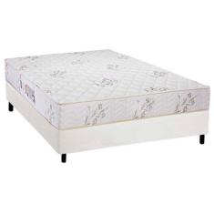 Cama Box Casal: Colchão Espuma D45 Luckspuma Gran Luck + Base CRC Cour