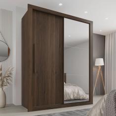 Guarda Roupa Solteiro com Espelho 2 Portas 2 Gavetas Costa Rica