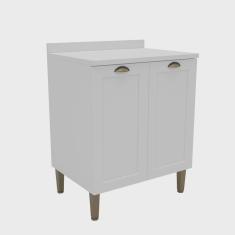 Armário Balcão de Cozinha 70cm com Tampo 25mm e 2 Portas 2320 Provençal Branco