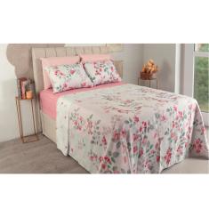 Jogo De Cama Duplo Casal 4 Peças 140 Fios 250x220cm Adele Realce Premium - Sultan