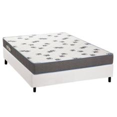 Cama Box Casal: Colchão Espuma Ortobom D33 Light Saúde + Base CRC Cour