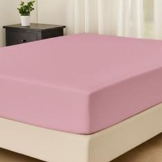 Lençol Solteirão Com Elástico Percal 180 Fios - Dryka Enxovais, Rosa