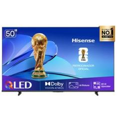 Smart TV QLED 4K Hisense 50" polegadas 50Q6QVV com Processador AI, Dolby Vision Atmos e Compatibilidade Alexa e Google