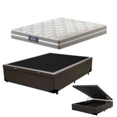 Cama Baú Viúva e Colchão Vegas Molas Ensacadas Probel Marrom