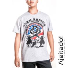 Camiseta Masculina Manga Curta Team Roping Ox Horns -ref1027