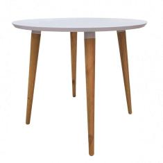 mesa de jantar redonda veneza branca 90 cm