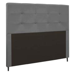 Cabeceira Luna Para Cama Box Casal 140 Cm Suede Cinza